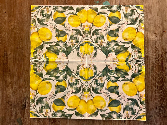 Napkin Tssue-Lemons & Flowers