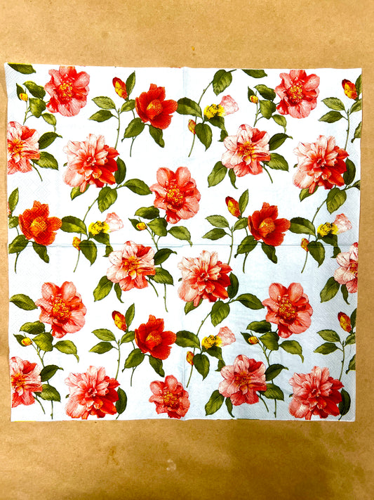 Napkin Tissue-Peach blossom pale blue background
