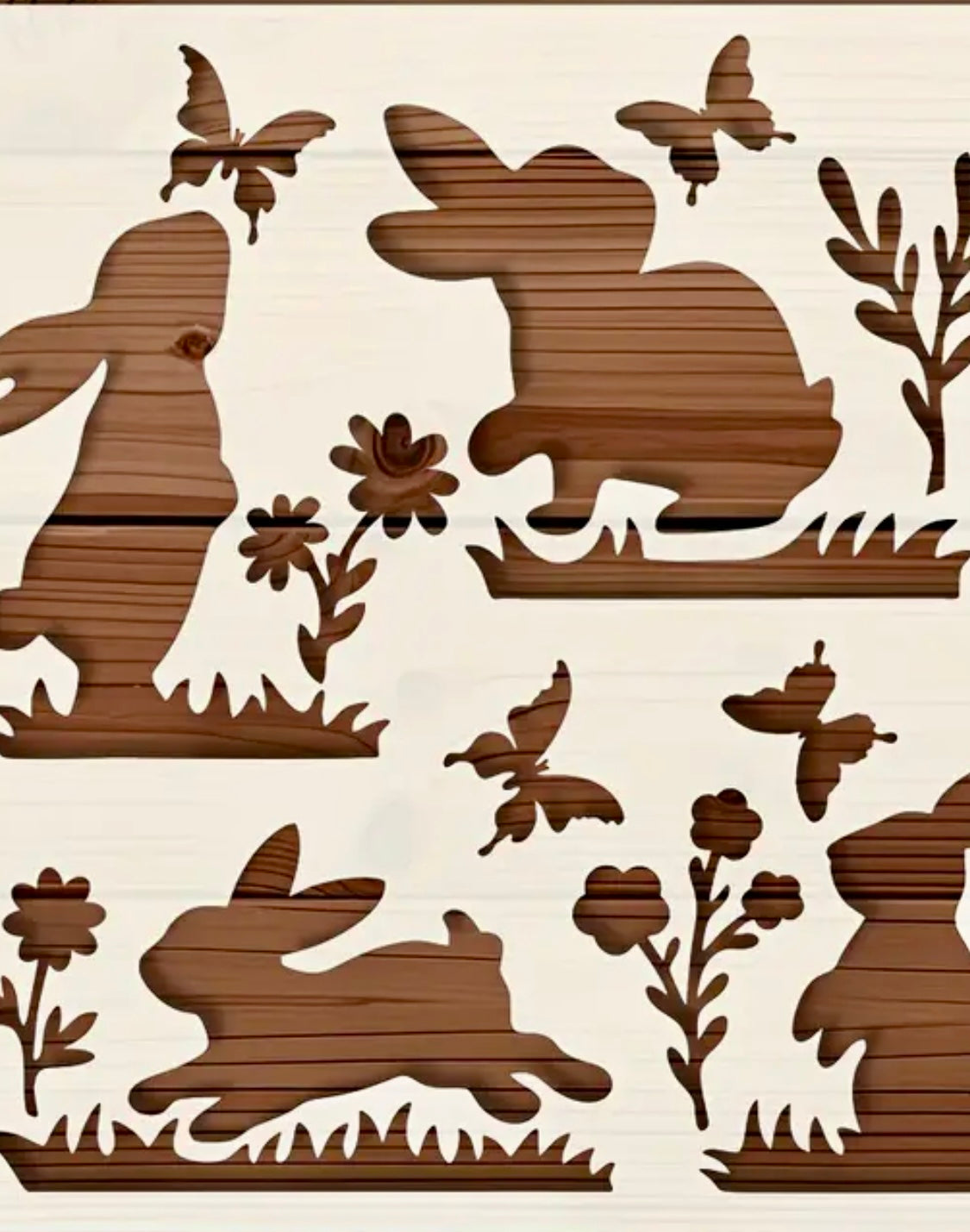 Stencil-Playful Rabbits
