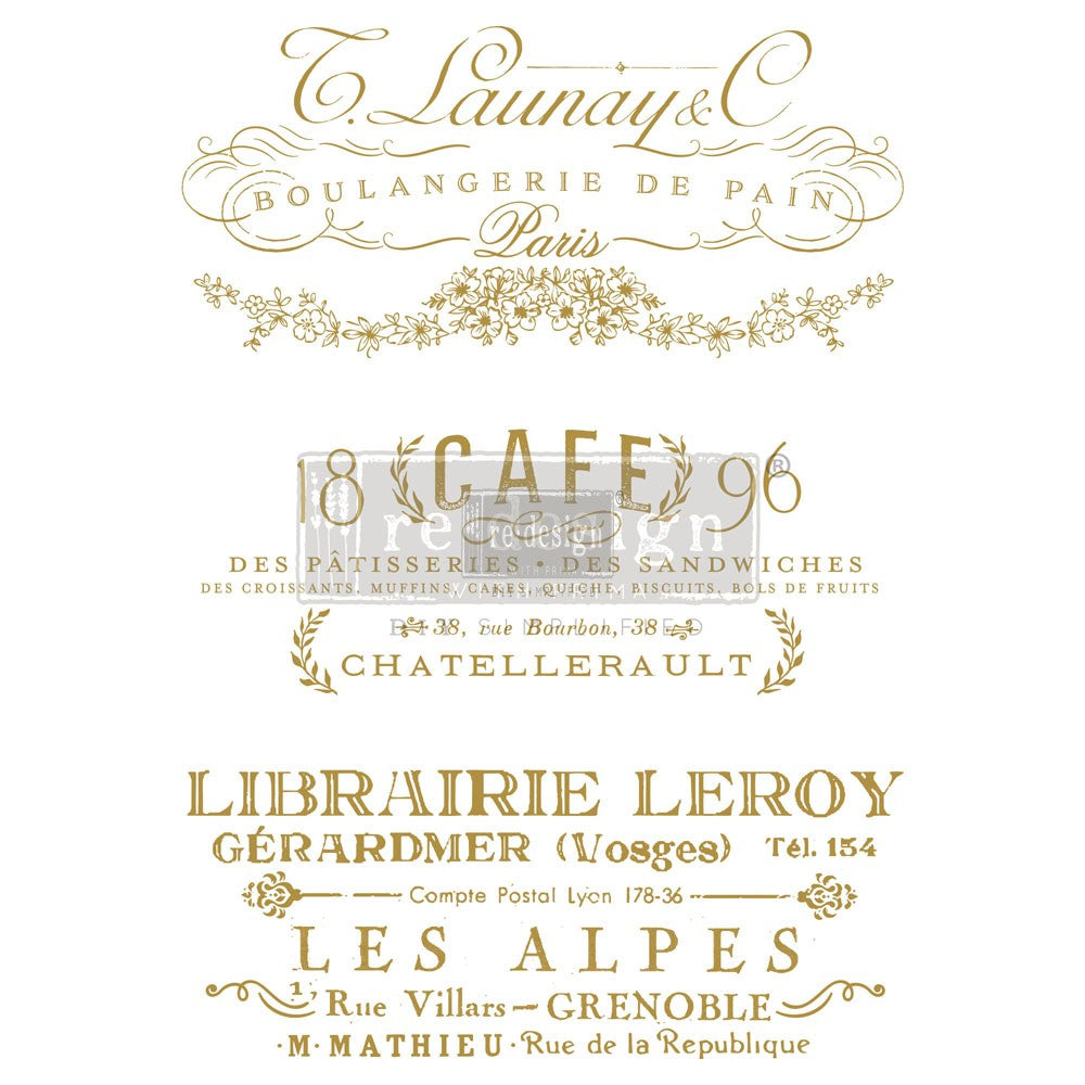 Redesign Decor Transfer-Somewhere in France-gold