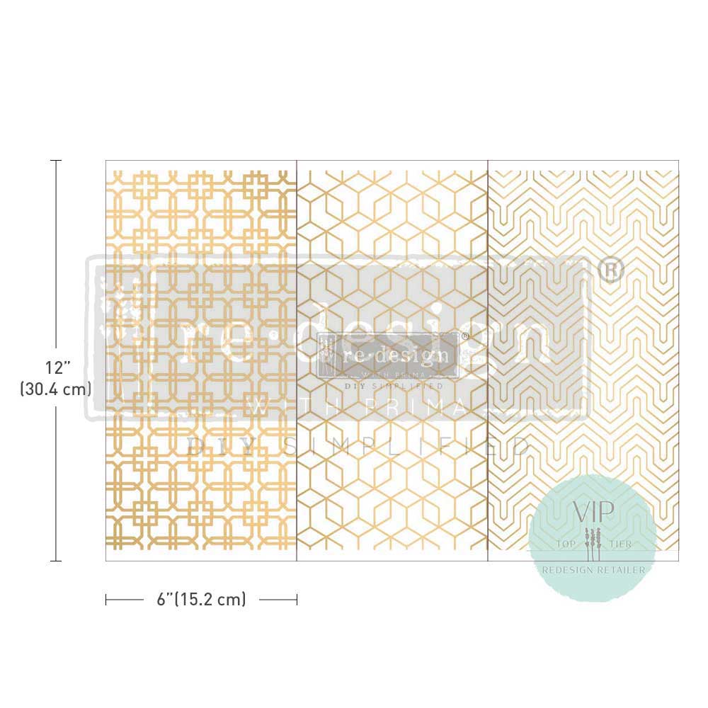 SALE: Redesign Decor transfer-Motif geometrique-3 Sheets