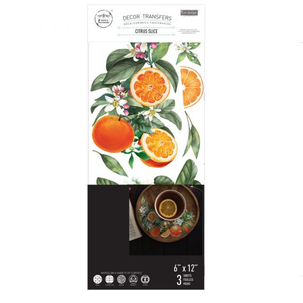 Redesign Decor Transfer- Citrus Slice- Small 3 sheets
