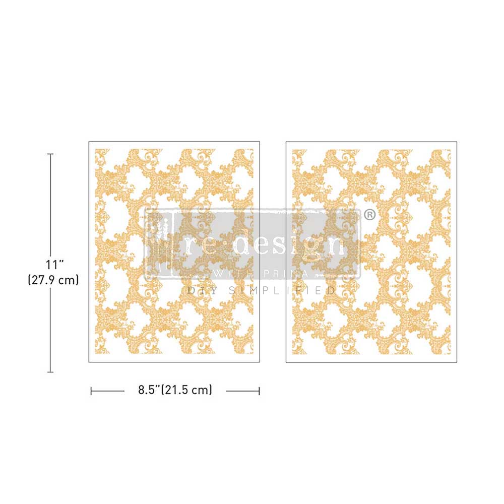 Redesign Kacha FOIL Transfer-Golden Lacework Middy size.