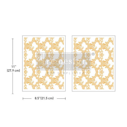 Redesign Kacha FOIL Transfer-Golden Lacework Middy size.