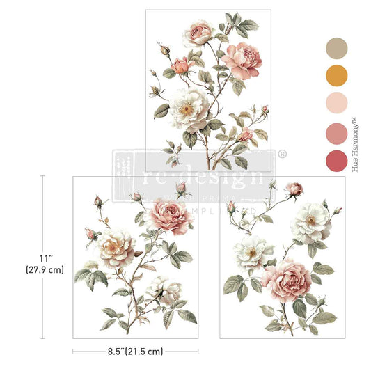 Redesign Decor Transfer Creamy Blush Blooms- Middy size.