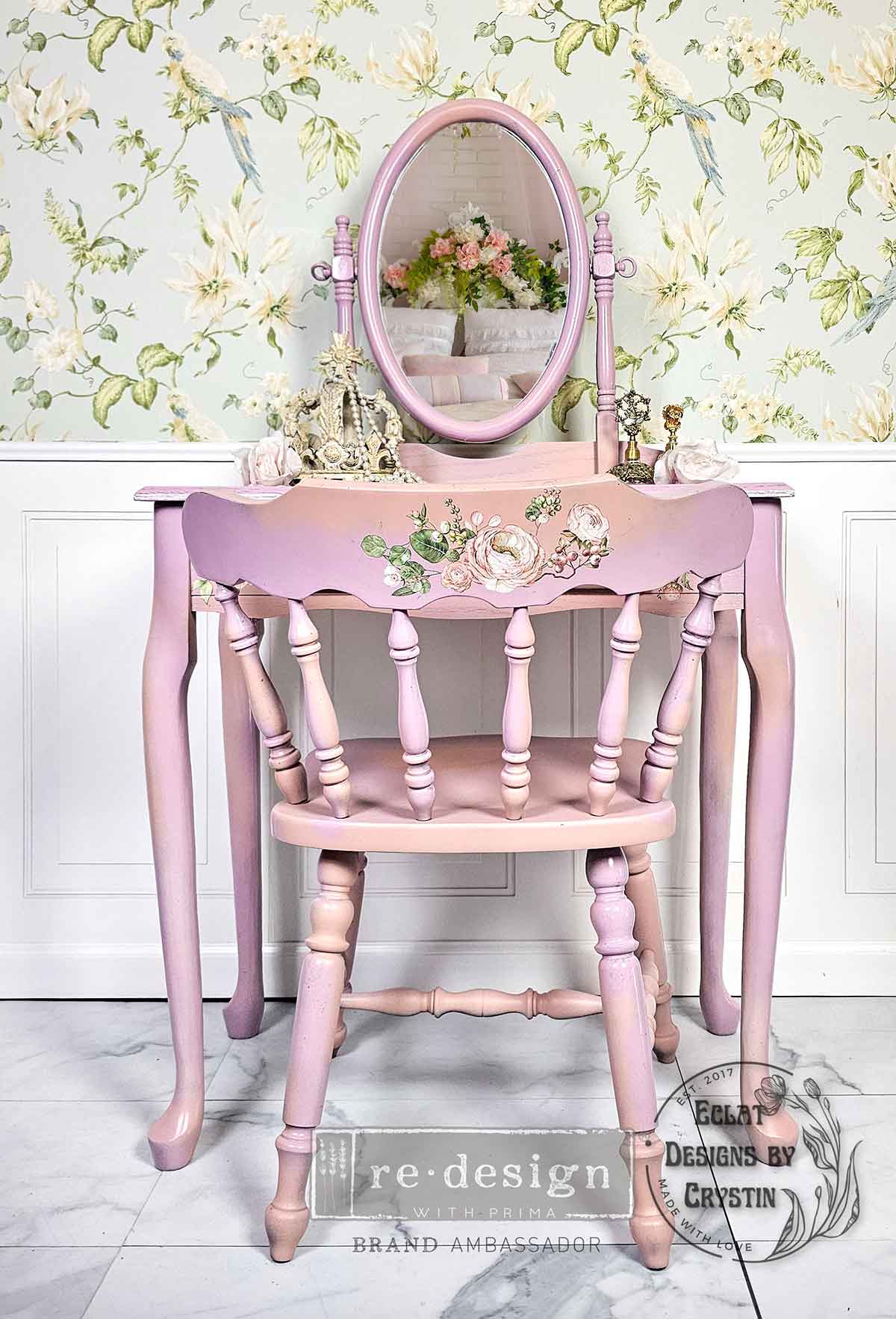 Redesign Decor transfer-Blushing Blooms Small 3 sheets