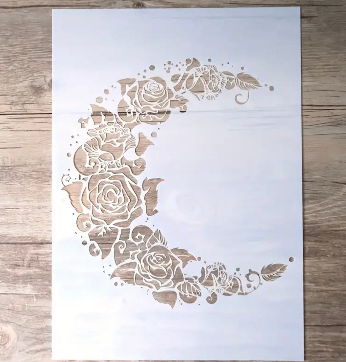 Stencil-Moon Flowers A4