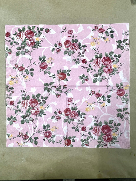 Napkin-Pink Vintage florals