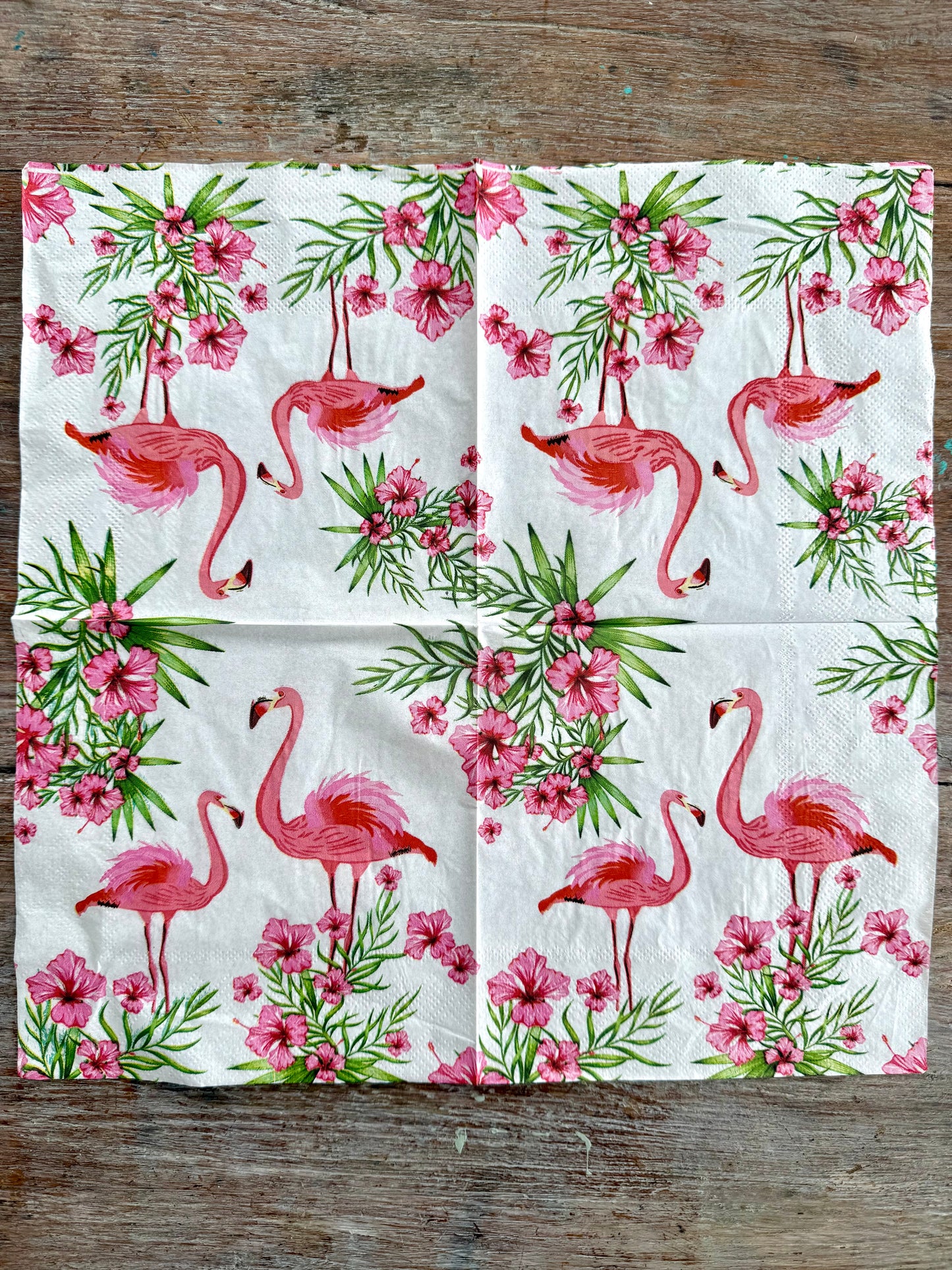 Napkin-Flamingo Hibiscuses