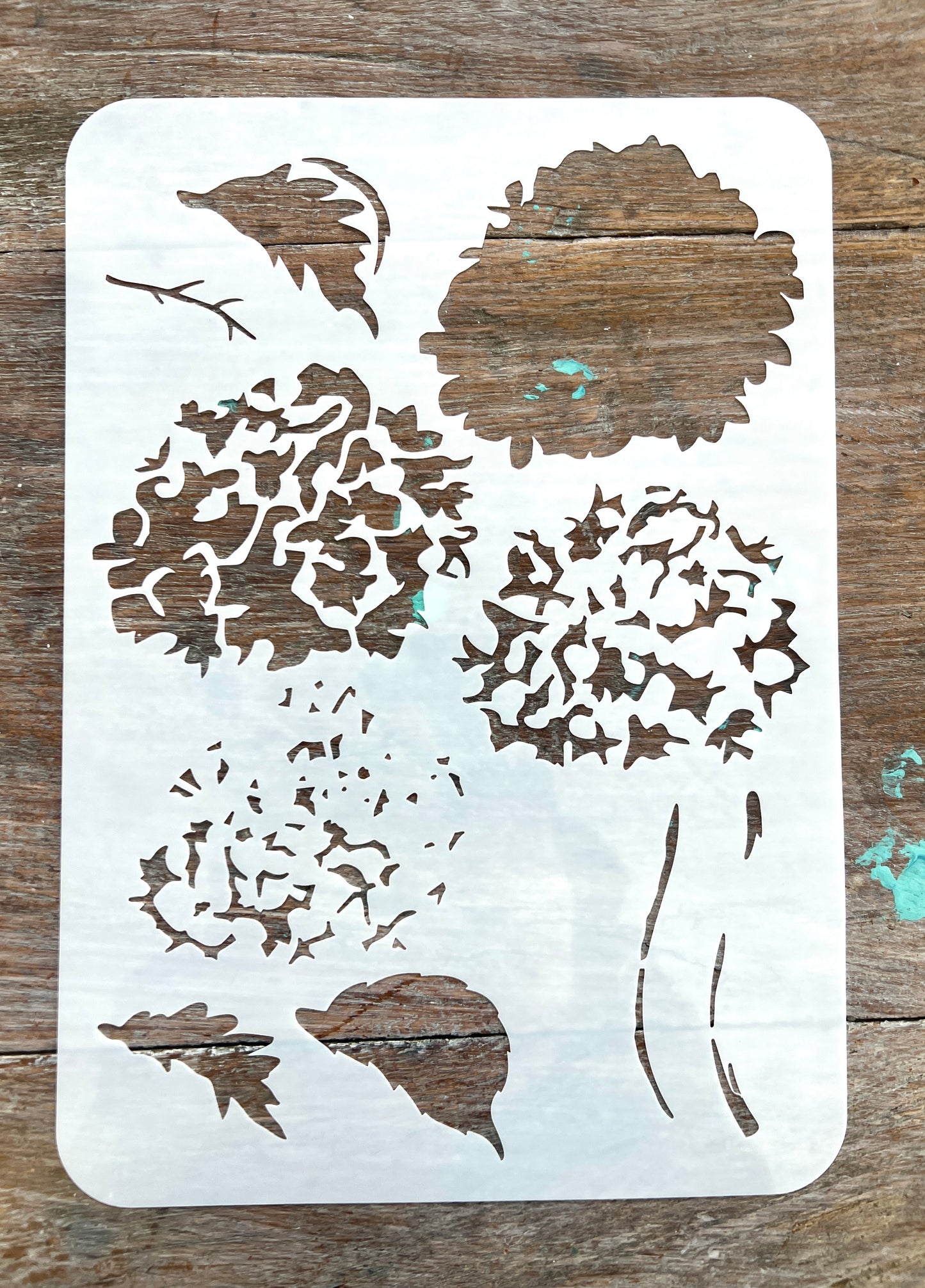 Stencil-Hydrangea layers A4