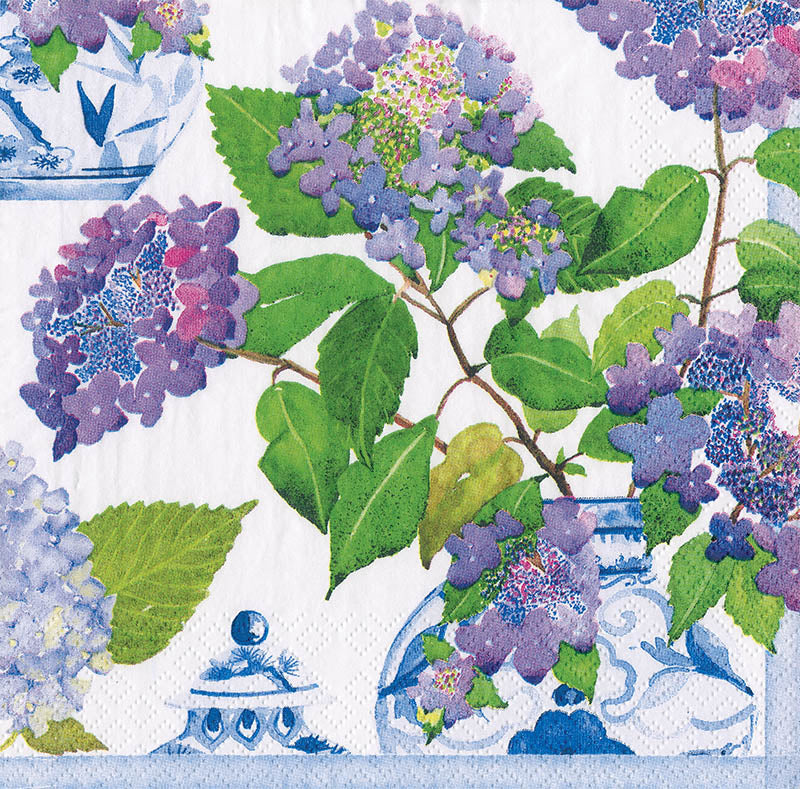 Designer Napkin-Blue Hydrangea Porcelain
