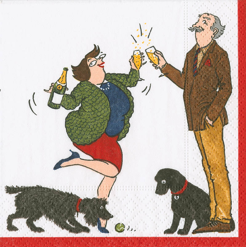 Designer Napkin-Bottoms Up