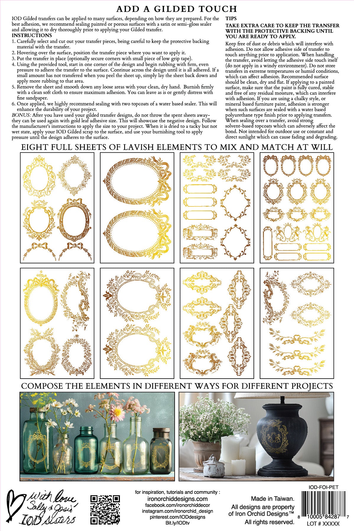 NEW: IOD Gilded Transfer-Petite Ornaments