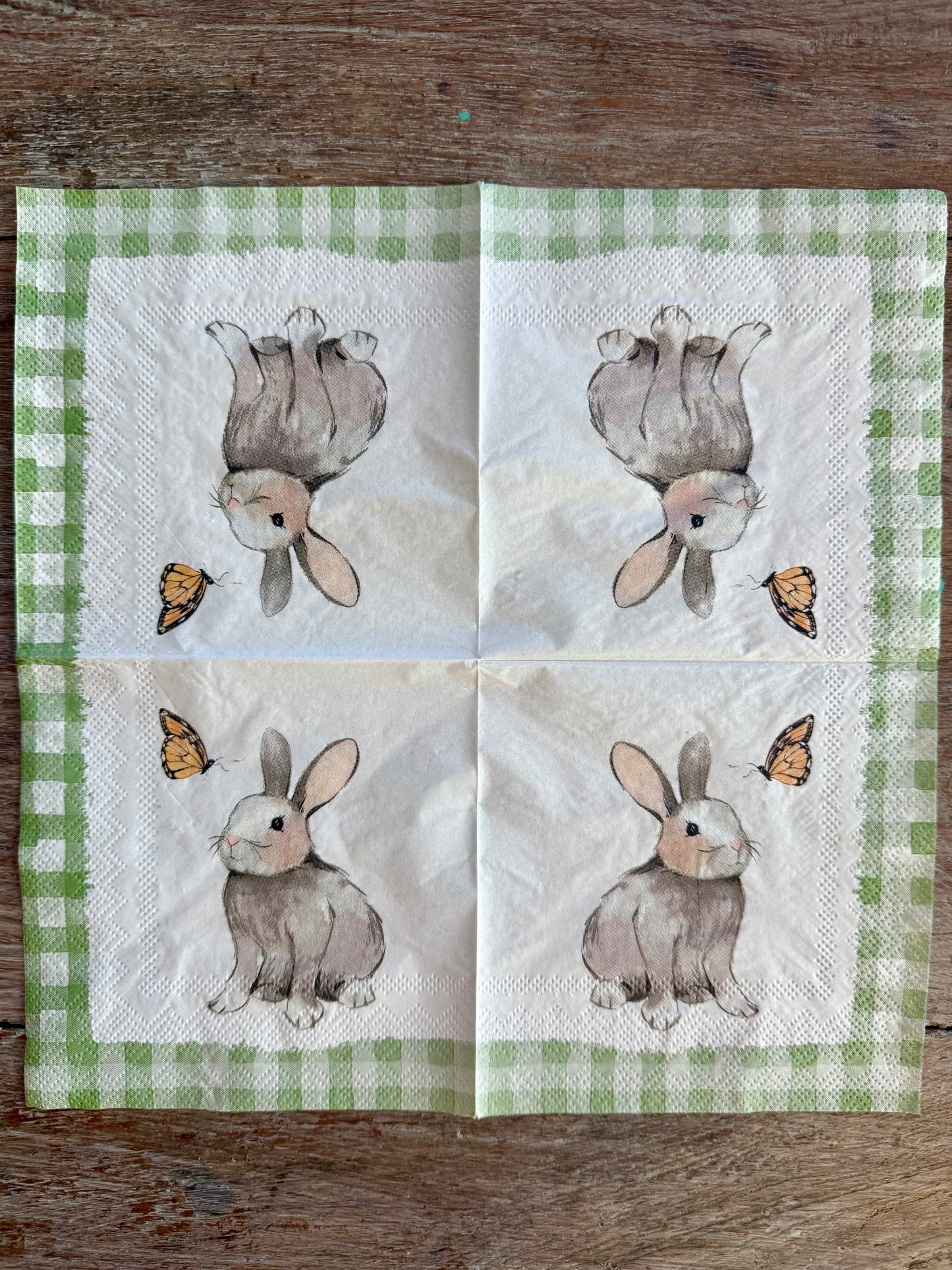 Napkin-Rabbit with Monarch
