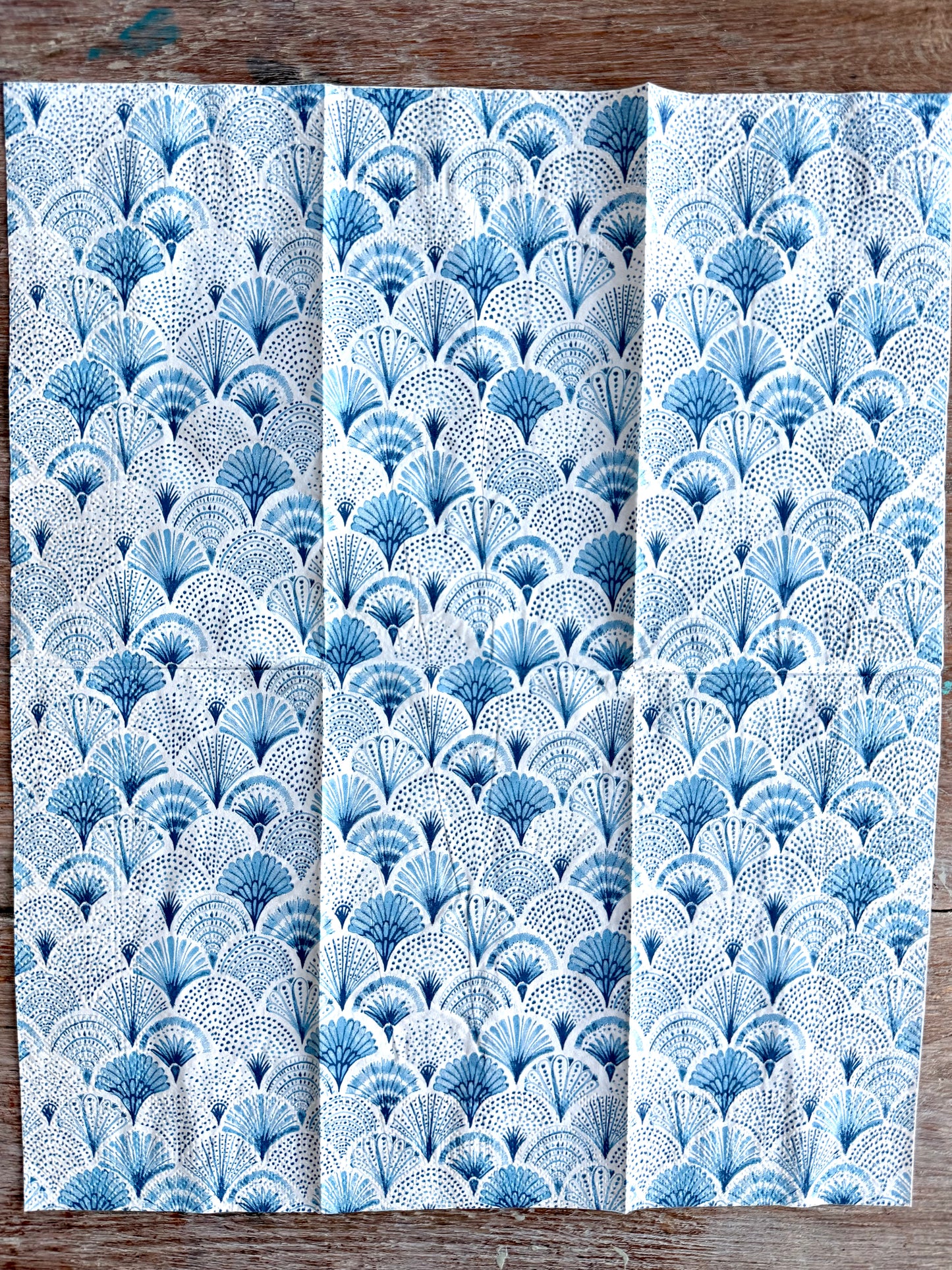 Napkin-Blue & White Fans