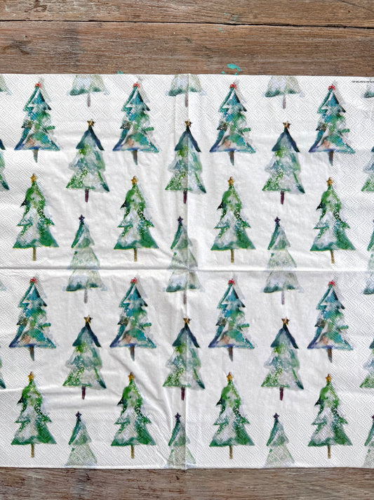 Napkin-Painted Christmas Tree