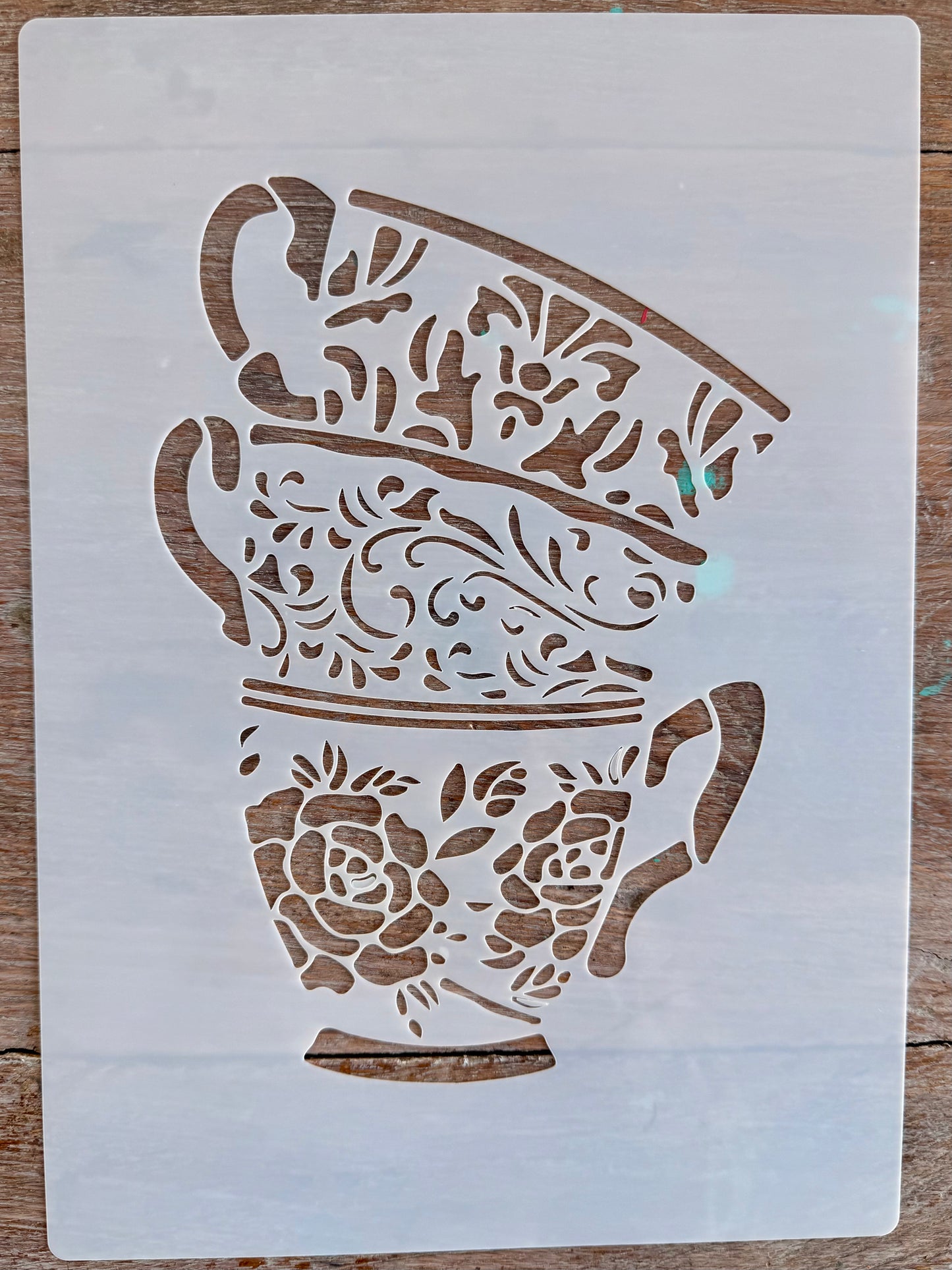 Stencil-Over the Teacups