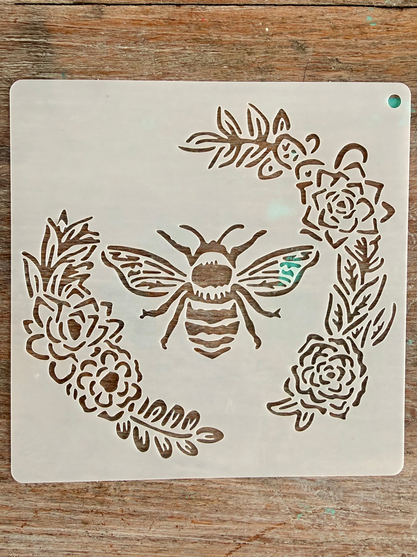 Stencil - Bee Floral Garland