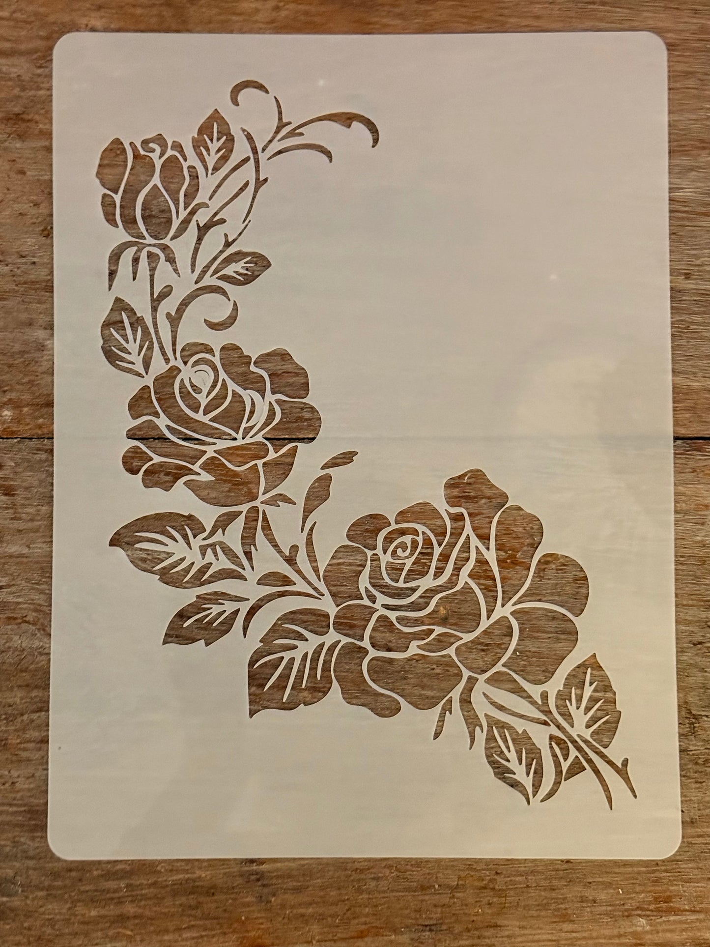 Stencil-Trailing Roses