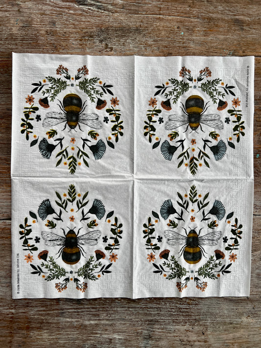 NapkinTissue-Bee with Beautiful Flora