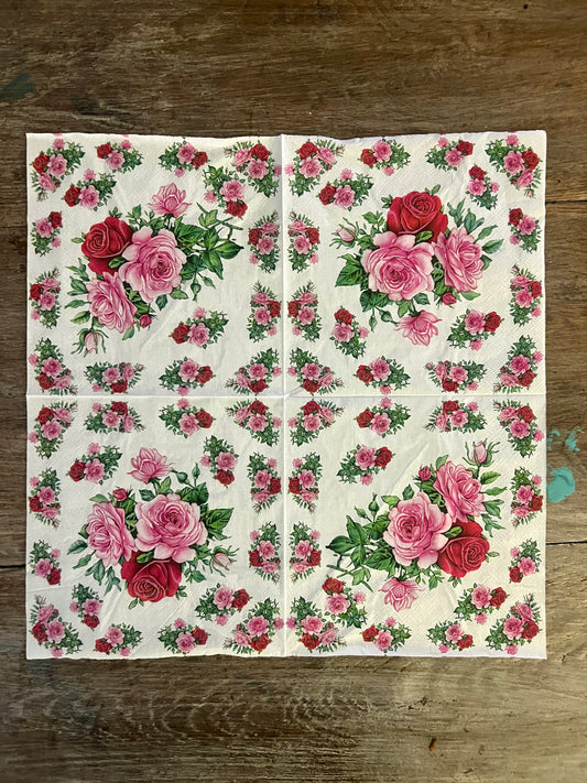 Napkin Tissue-Pink&Red Petite Roses