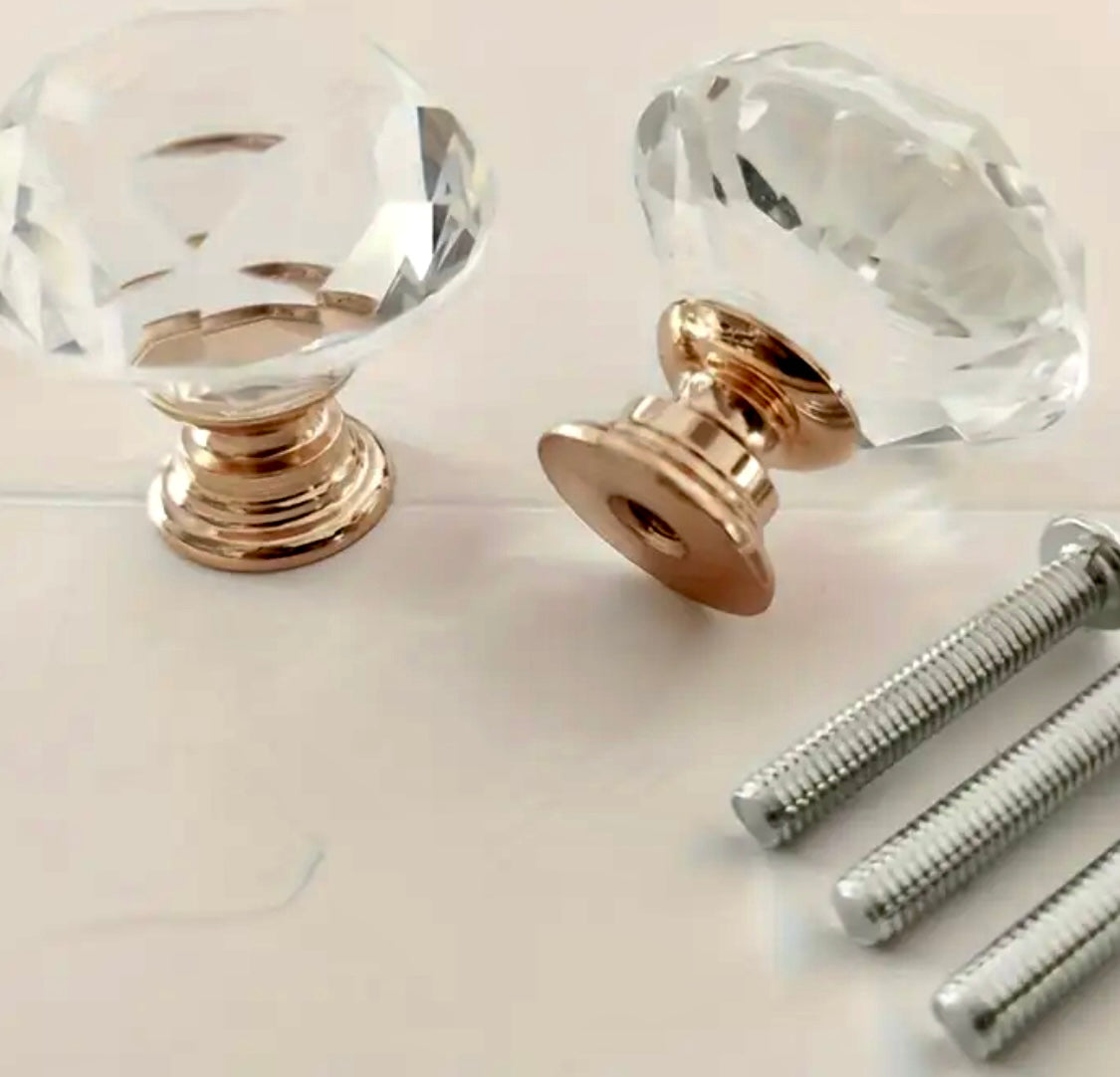 Crystal look Glass Knobs