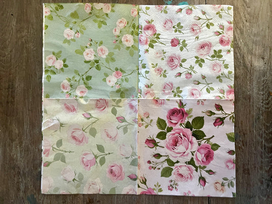 Napkin Tissue-Vintage Roses Wallpapers