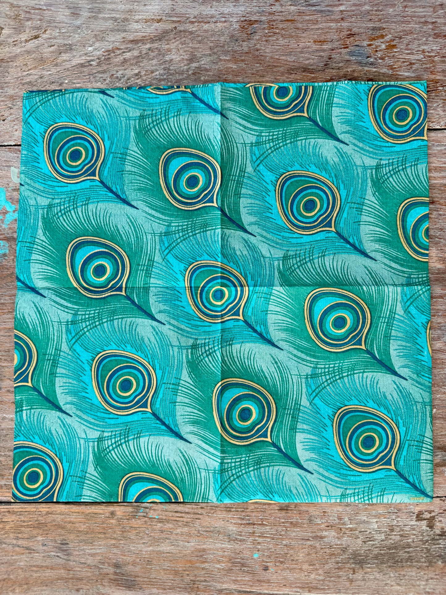 Napkin-Peacock Plume-French Collection