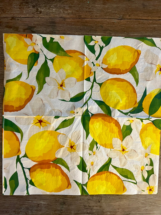 Napkin Tissue-Large Lemon floral