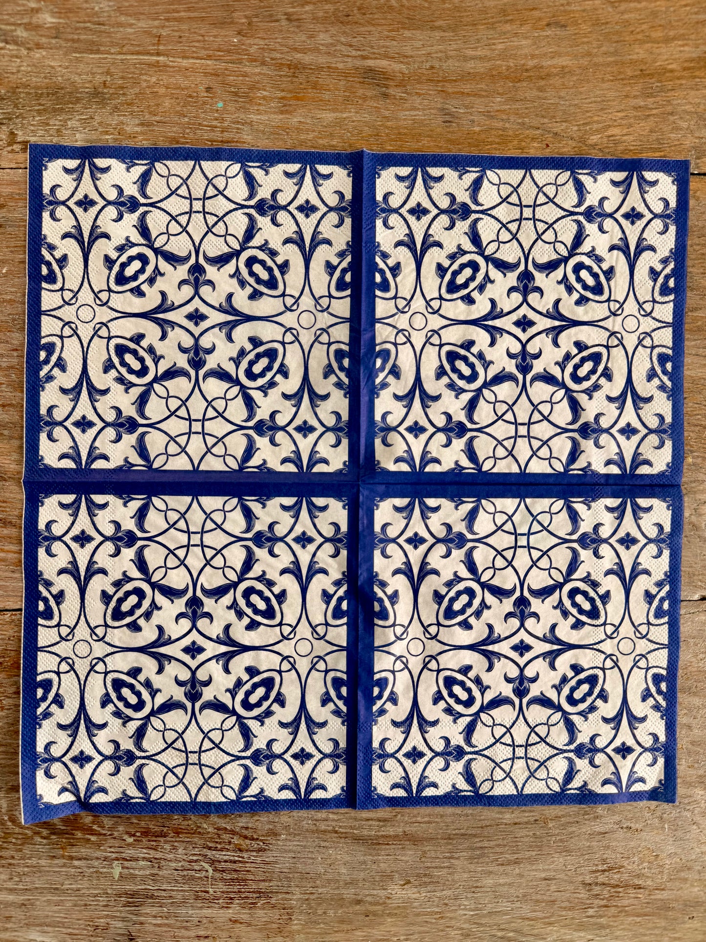 Napkin-Ornate Blue