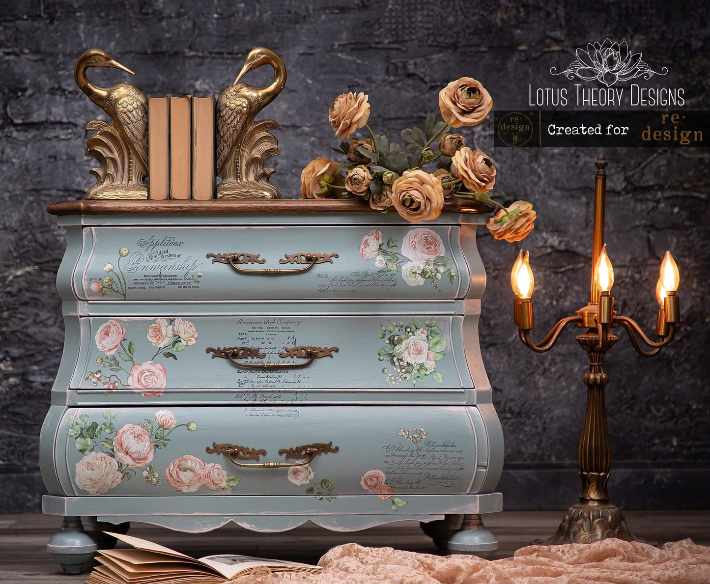 Redesign Decor transfer-Blushing Blooms Small 3 sheets