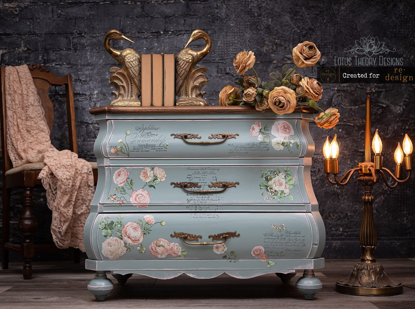 Redesign Decor transfer-Blushing Blooms Small 3 sheets