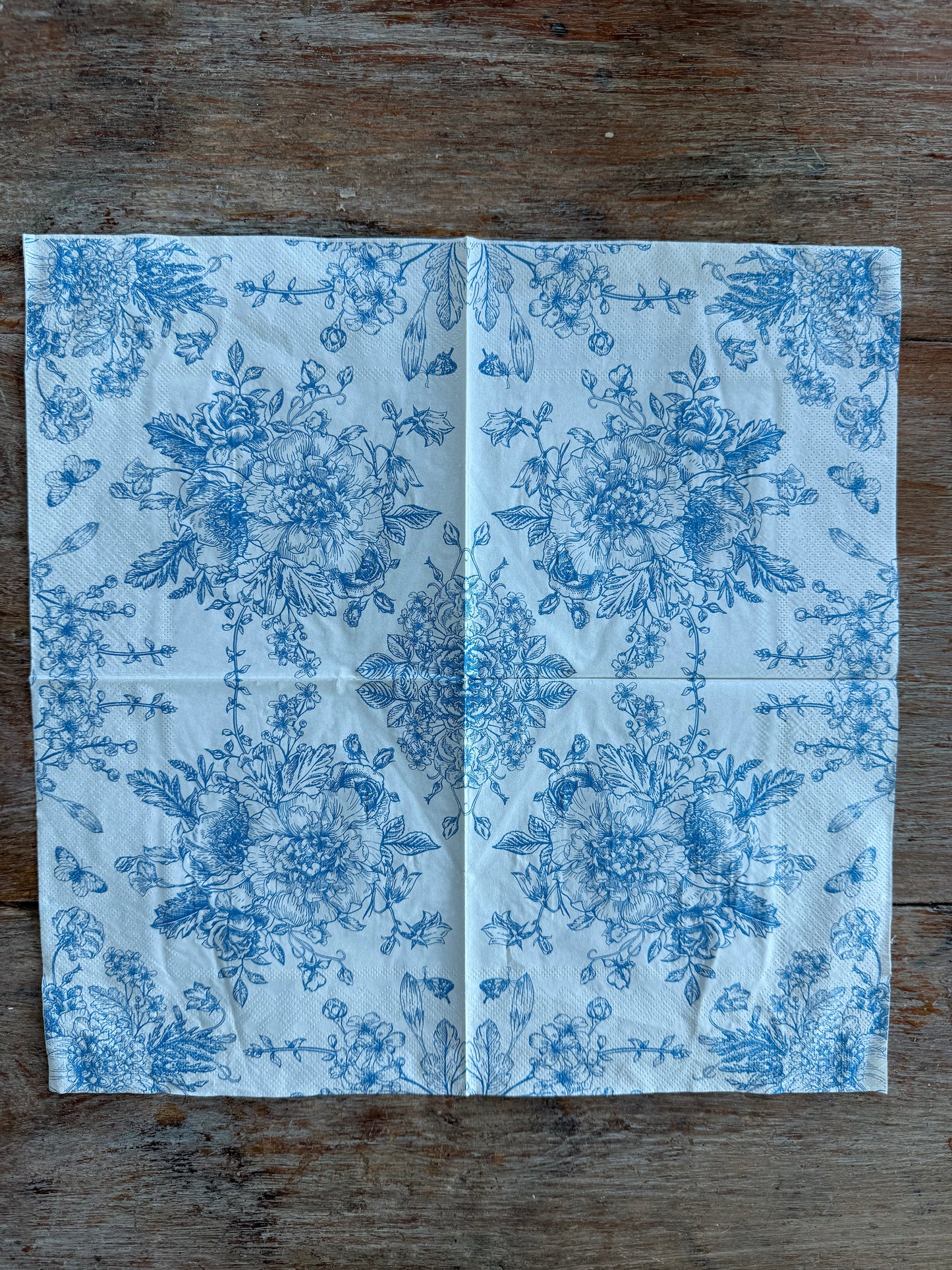 Napkin-Fleur in Bleu