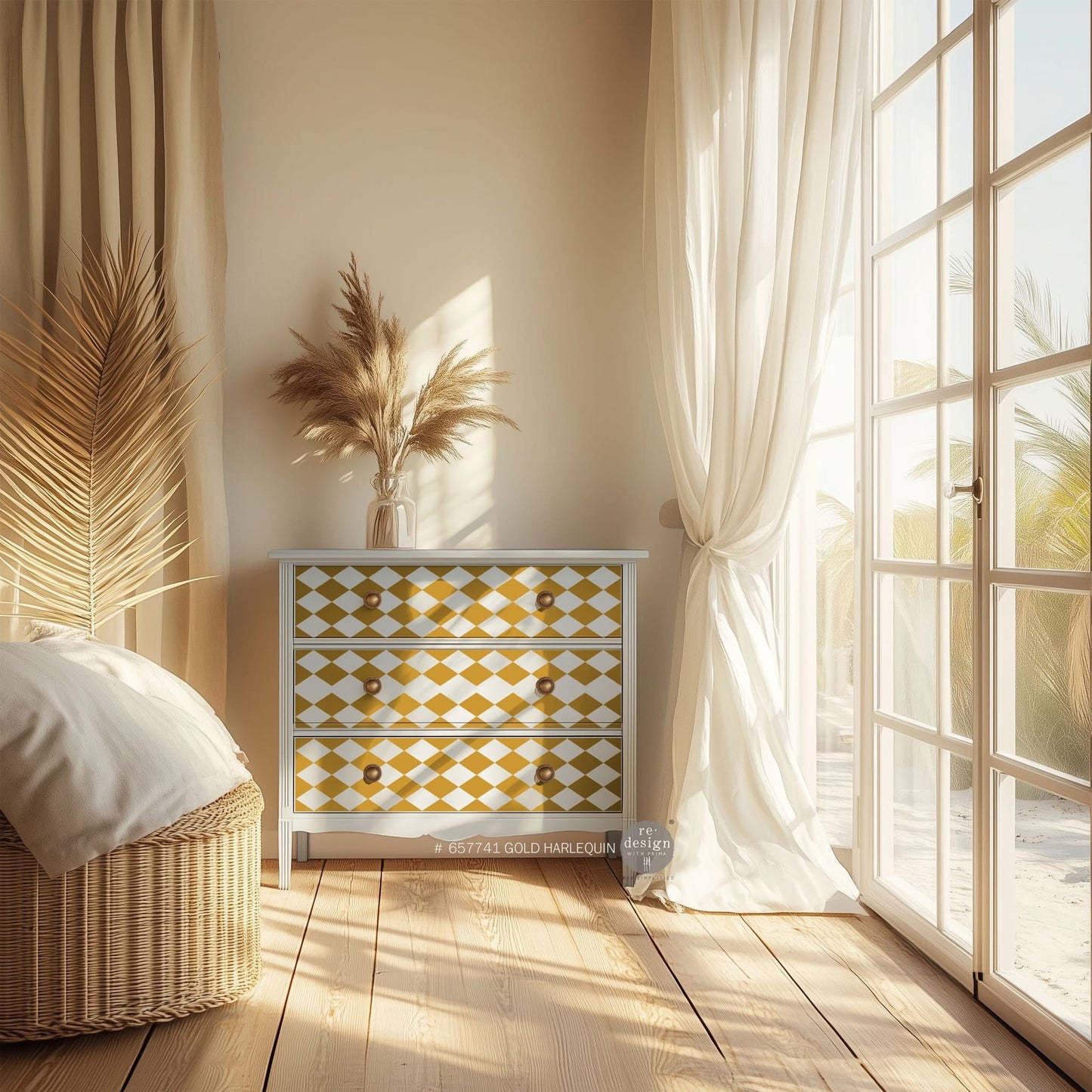 SALE:Redesign Furniture Transfer- GOLD Harlequin