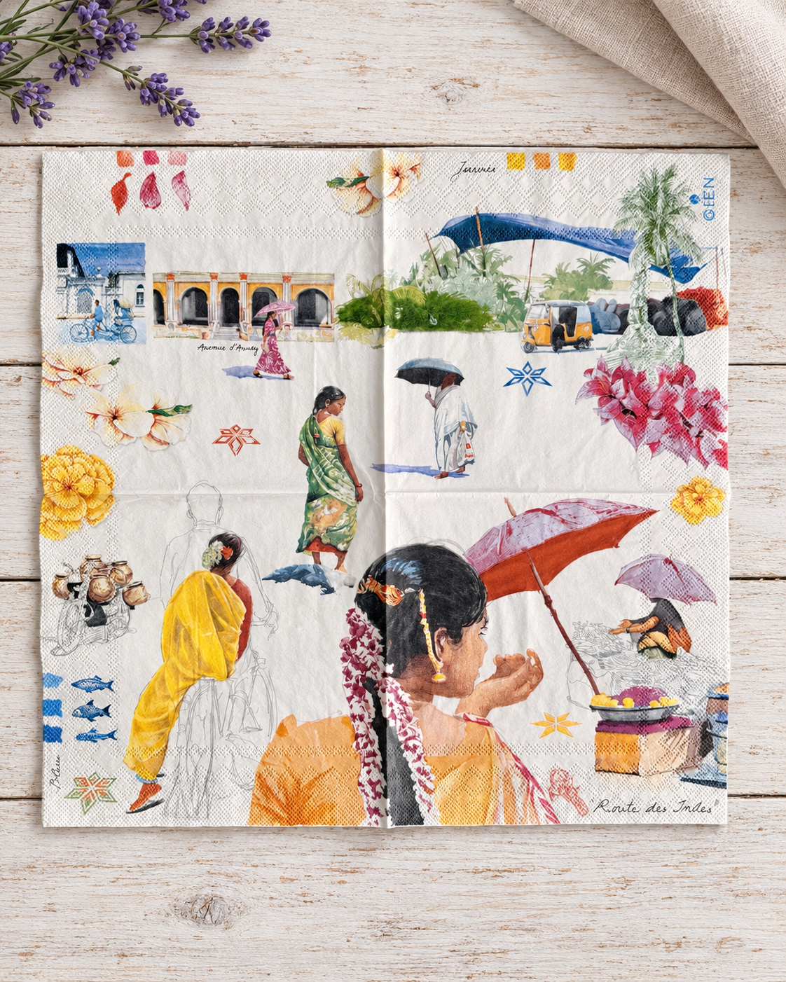 Napkin- The Route to India-French Collection