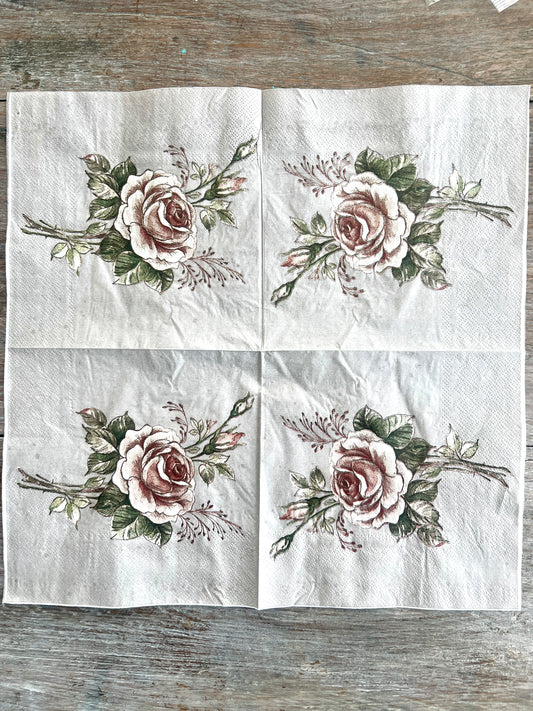 Napkin Tissue-Vintage Rose.