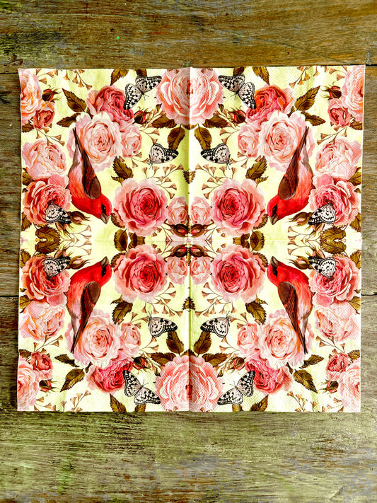 Napkin Tissue- Pink Bird Paradise