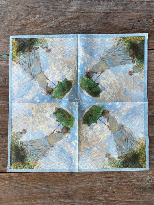 Napkin Tissue-Monet Lady with Parasol