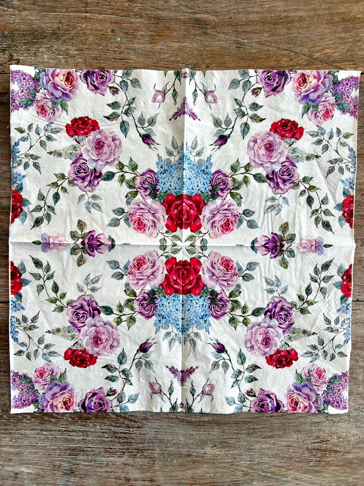 Napkin Tissue-Rose Hydrangea symphony