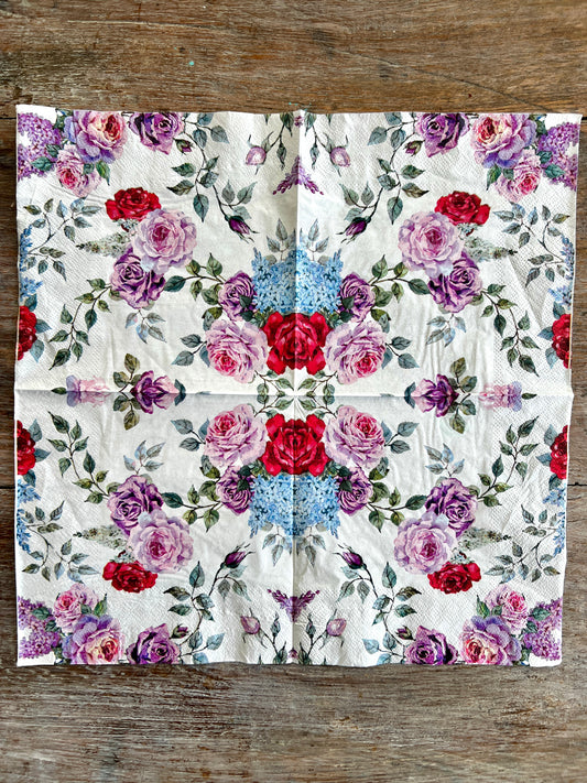 Napkin Tissue-Rose Hydrangea symphony