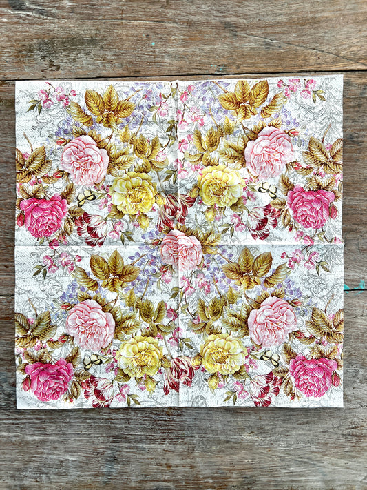 Napkin TIssue-Vintage Floral Burst