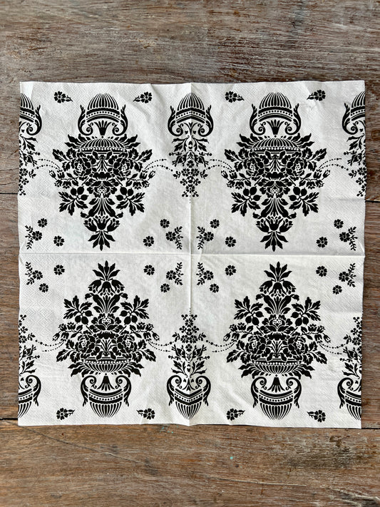 Napkin Tissue-French Black Fleur