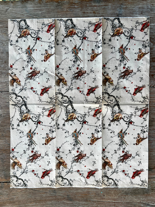 Napkin-Little Birds on Branches