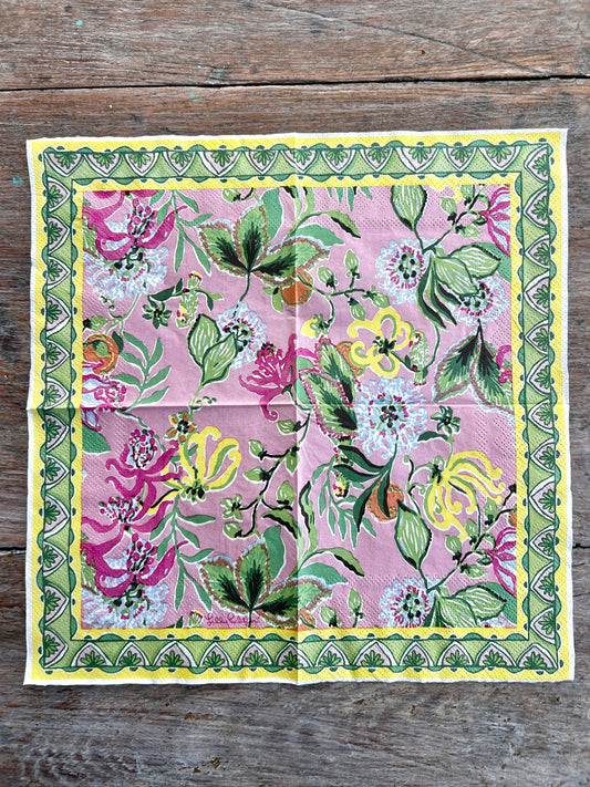 Napkin Tissue-Exotic bordered floral