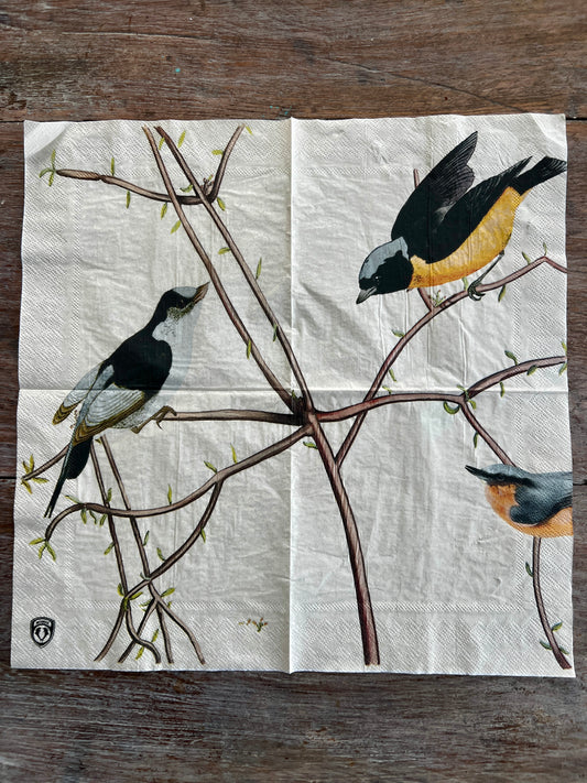 Napkin-Birds on Branches