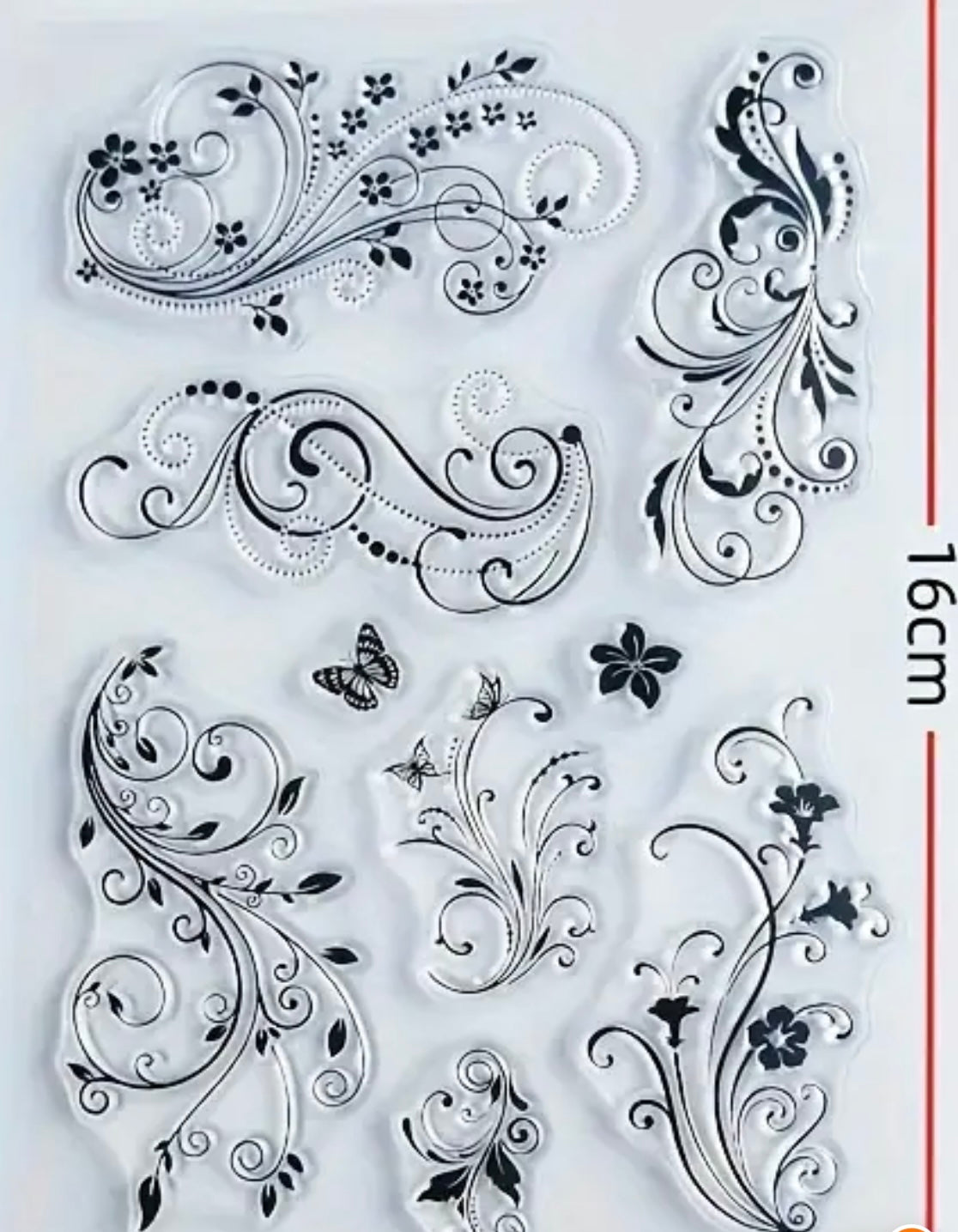 Stamps-Pretty Scrolls with butterfly