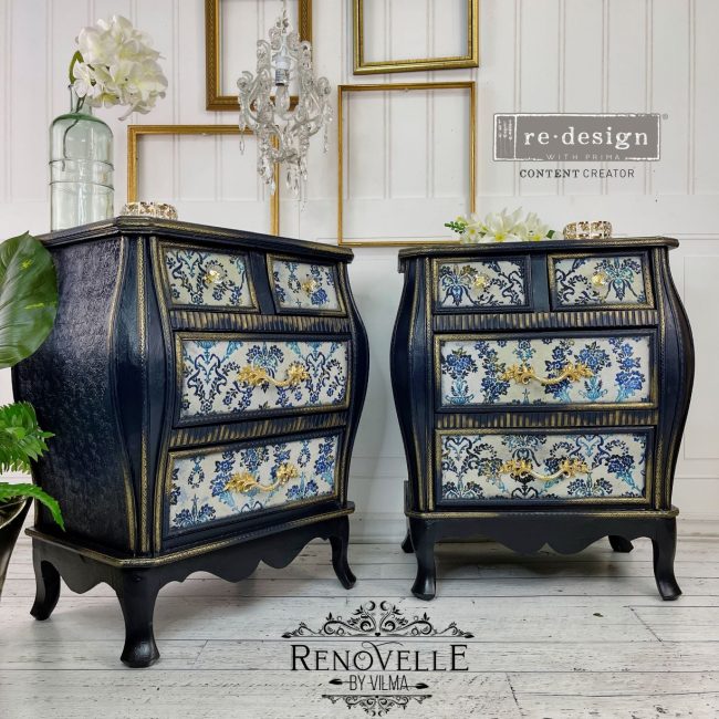 ReDesign Fiber Tissue - Cobalt Blue Damask