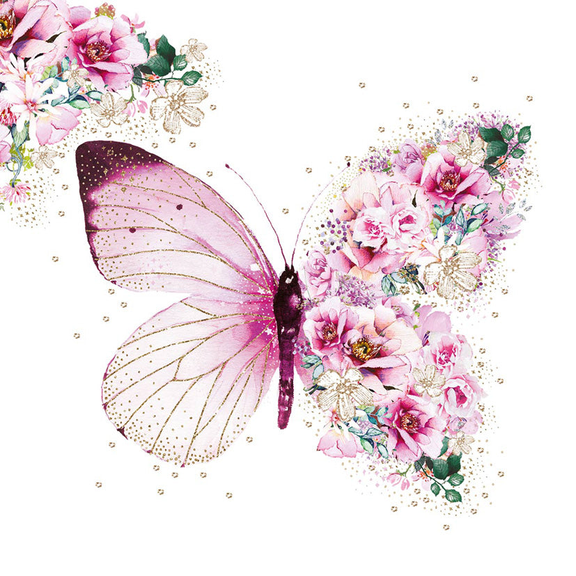 Designer Napkin-Butterfly Flowers