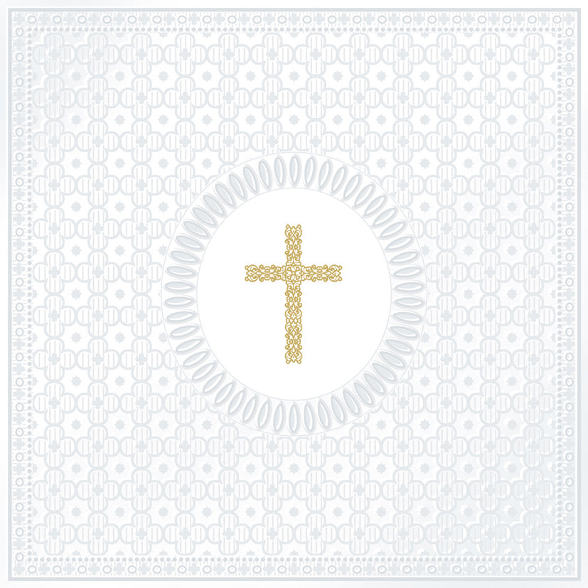 Napkin Designer-Medallion Crucifix Pearl