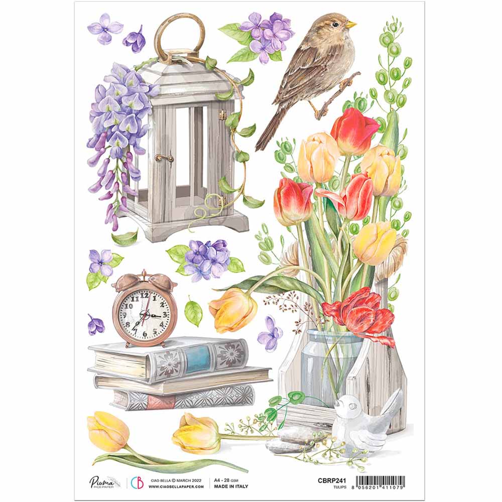 CB Rice paper- Tulips A4 NEW